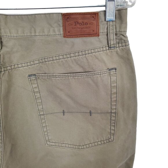 Polo Ralph Lauren Mens Pants Khaki Cotton 38x30 Relaxed Fit Straight Leg Green - Picture 11 of 11